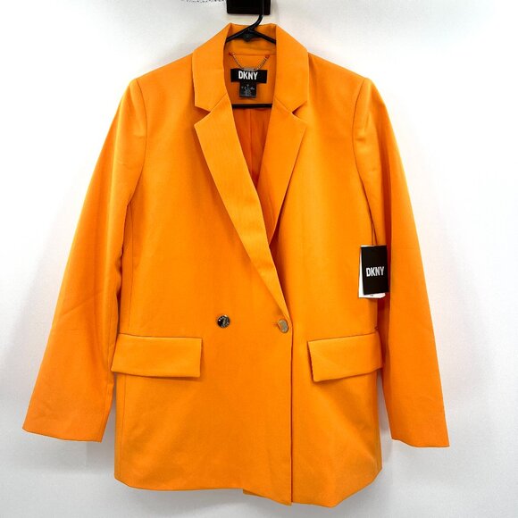 NWT DKNY Orange Button Front Blazer Women's 6 $149 MSRP - Picture 1 of 5